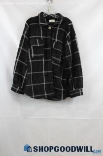 Z Supply Men's Black/Gray Checker Patter Button Coat SZ L