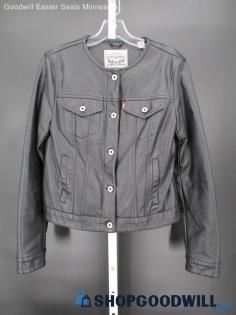 Levi's Women's Black Full Zip Faux Leather Jacket SZ S