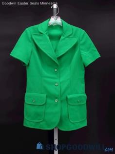 Vintage Alex Colman Lime Green Button Up Shirt Custom Size