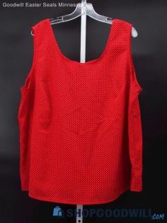 Vintage Le Suit II Women's Red Polka Dot Cropped Tank Top Size 22W