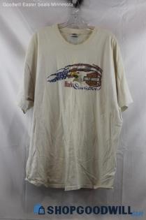 Harley Davidson Men's Beige Logo Graphic T-Shirt SZ 2X