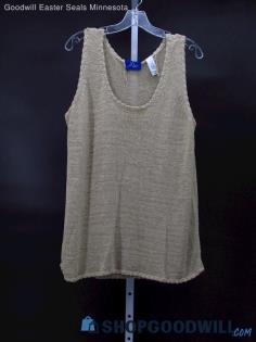 Vintage JH Collectives Women's Beige Knit Tank Top Size 2