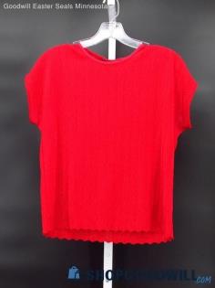 Vintage Lana Lee Women's Red Popcorn Blouse Size M