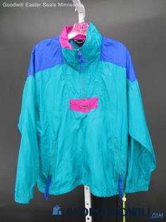 Columbia Women's Vintage Teal/Blue 1/4 Zip Windbreaker Jacket SZ XL