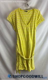 Lane Bryant Women's Yellow/White Stripes T-Shirt Dress - Sz 18