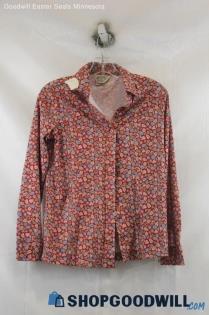 Sears Women's Multicolor Floral Print Button Up Shirt SZ 12