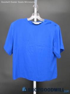 Peter & Ashley Women's Vintage Royal Blue Short Sleeve Blouse SZ 8