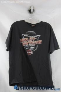 Harley-Davidson Mens Black Graphic Tee Sz L