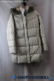 Columbia Women's White Faux Fur Hood Down Puffer Jacket SZ-M