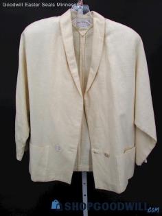 Jones New York Women's Vintage Beige Textured Canvas Blazer SZ 4