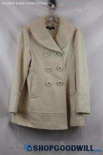 Guess Womens Creme White Pea Coat Sz L