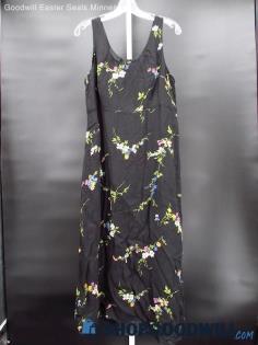 Vintage Robbie Bee Women's Black Floral Patterned Empire Dress Size 14