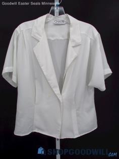 Vintage Chaus Women's White Overlayer Button-up Shirt SZ 14