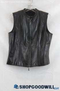 Siena Studio Women's Black Leather Vest SZ 10