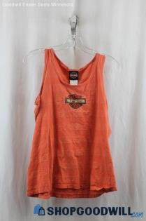 Harley-Davidson Womens Heather Orange Graphic Tank Sz XL