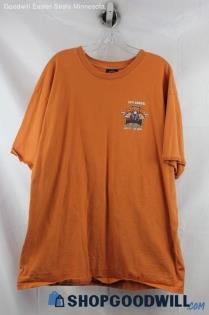 Harley-Davidson Mens Orange Graphic Tee Sz 2XL