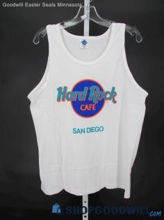 Hard Rock Cafe Men's White Vintage Graphic Tank Top SZ M