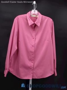 Vintage Studio Works Women's Taffy Pink Satin Blouse Size 14