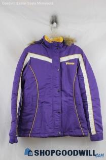 NFL Womens Purple MN Vikings Parka Jacket Sz M