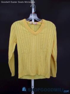 Vintage Tanni Women's Yellow Cable Knit Sweater SZ S