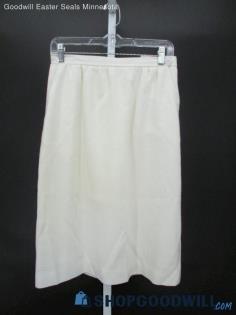 Evan-Picone Women's Vintage White Straight Skirt SZ S