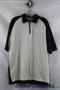 NWT Ashworth Men White/Black Polo Shirt Sz M