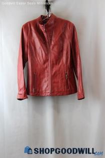 Kenneth Cole Women's Red 100% Leather Jacket SZ- 8