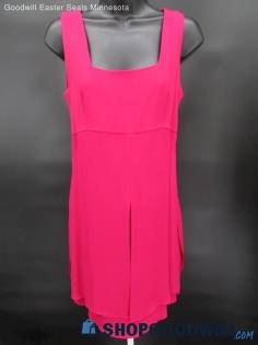 Rabbit Designs Women's Vintage Hot Pink Square Neck Mini Dress SZ 6