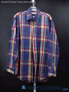 Vintage Four Winds Women's Purple/Yellow Plaid Button Down Size L