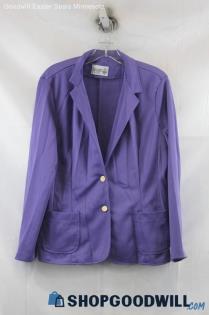 Cricket Lane Women's Purple Button Blazer