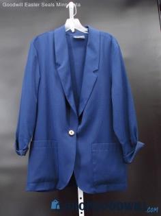 Vintage Requirements Women's Blue Cuffed Blazer Custom Size