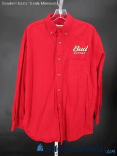 Winner's Circle Bud Racing Men's Vintage Red Button-Up Shirt SZ L