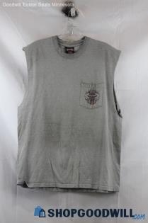 Harley Davidson Men's Gray Cut Off Tank Shirt SZ L