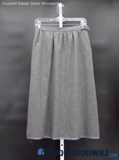 Vintage Ah! Austin Hill Women's Grey Wool Below the Knee Skirt Size 29/30