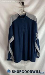 The North Face Men's Navy/Gray Polyester Long Sleeve Zip Sweater - Sz XL