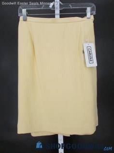 NWT Carlisle Women's Vintage Yellow Silk/Wool Straight Skirt SZ 4