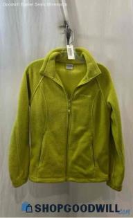 Columbia Women's Lime Green Fleece Lightweight Zip Up Sweatshirt - Sz M