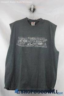 Harley-Davidson Mens Heather Gray Graphic Tank Sz XL