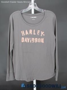 Harley-Davidson Women's Long Sleeve Grey T-Shirt SZ L