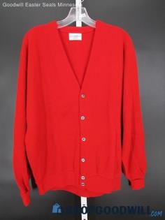 Classics by Pine State Women's Red Button-Up Knit Cardigan Sweater SZ L