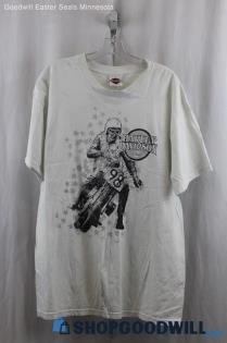 Harley-Davidson Mens White Graphic Tee Sz XL