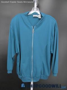 Vintage Gitano Women's Blue Full Zip Sweater SZ 38/18W