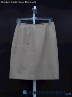 Vintage Jacqueline Ferrar Women's Khaki Pencil Skirt Size 10