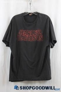 Harley Davidson Men's Black/Red Logo Graphic T-Shirt