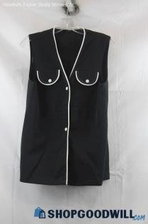 Unbranded Women's Black/White Button Vest