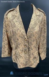 Joan Rivers Women's Golden & Brown Fitted Blazer - Sz L