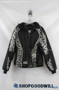 Artic Cat Womens Black Animal Print Parka Jacket Sz C14