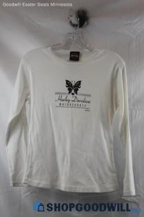 Harley-Davidson Womens White Graphic LS Shirt Sz M