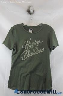 Harley-Davidson Womens Green Graphic Tee Sz M