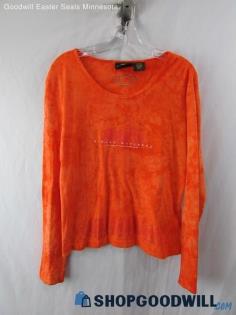 Harley-Davidson 2002 Orange Tie Dye Long Sleeve Shirt SZ L